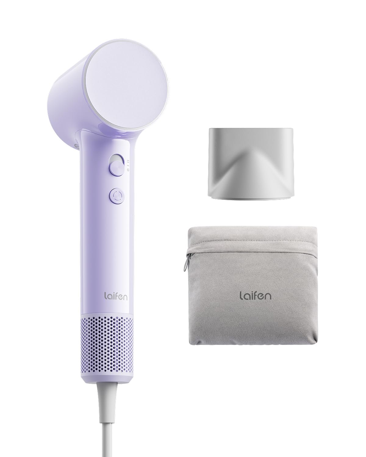 Laifen Air 15 x Fast Drying Ionic Hair Dryer for Travel, Palm-Sized, Purple