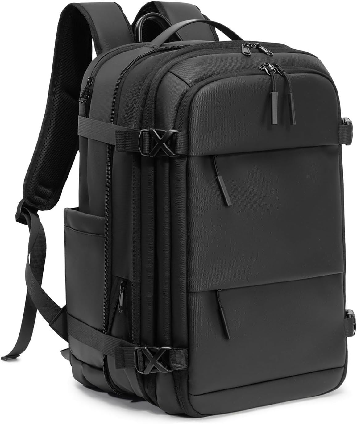 Vacuum laptop bag Compression Backpack Expandable, TSA-Approved Carry-On Water-Resistant Design for Travel with air pump (Built in pump, Large)