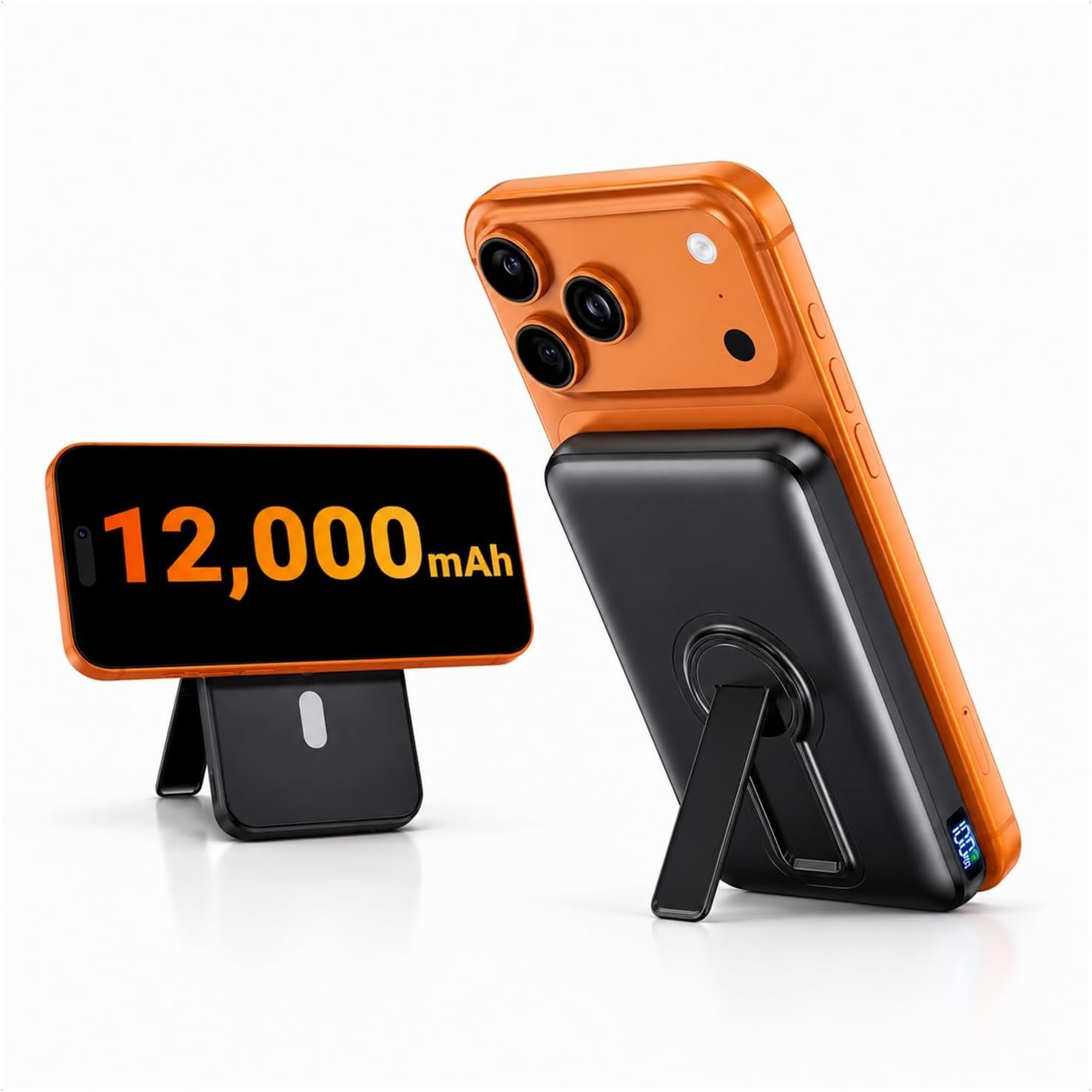 Portable Charger 12000mAh, Foldable Stand, for Magsafe Power Bank
