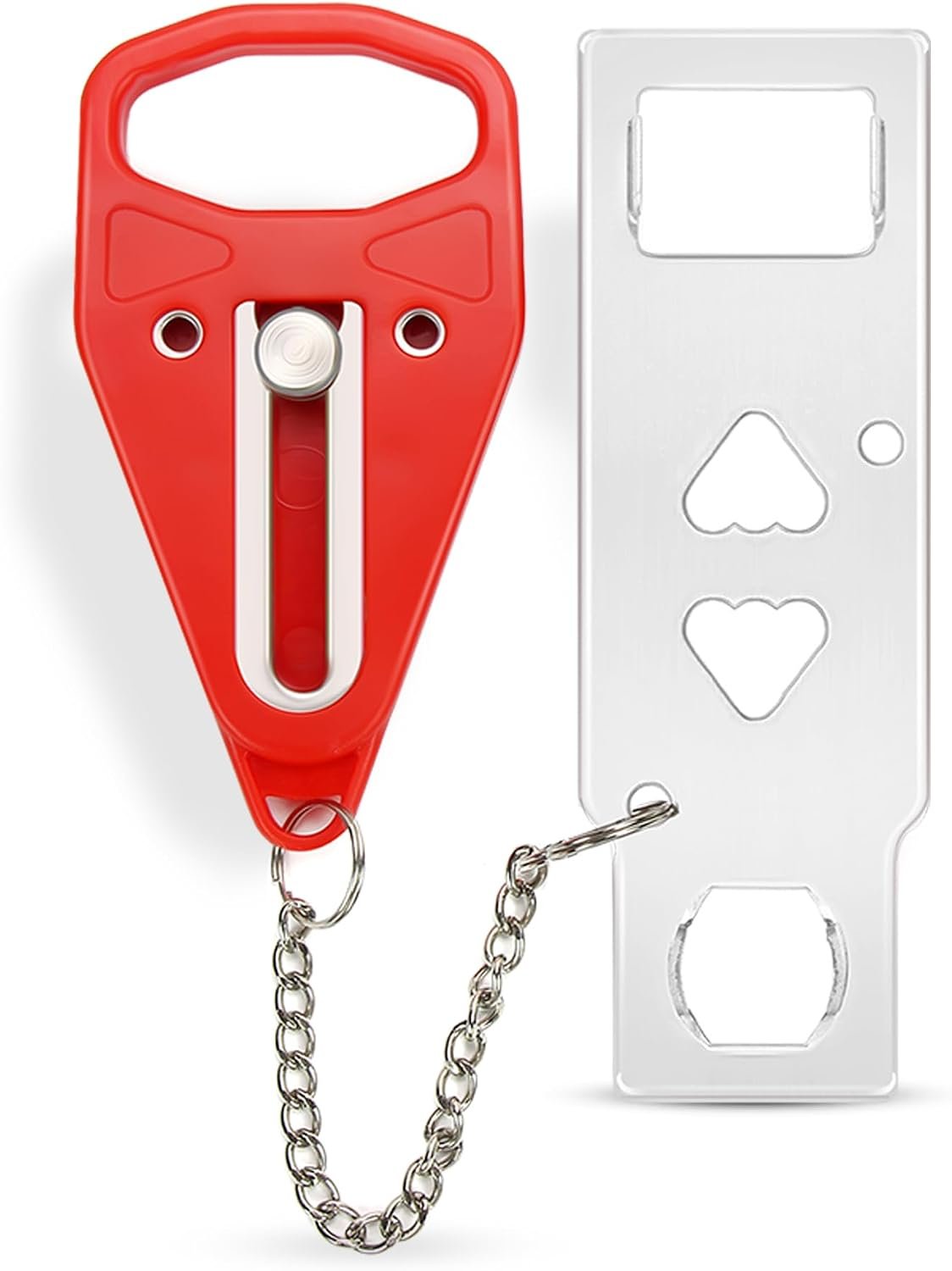 Rerishom Portable Door Lock, Hotel Travel Door Lock Security for Home, Red