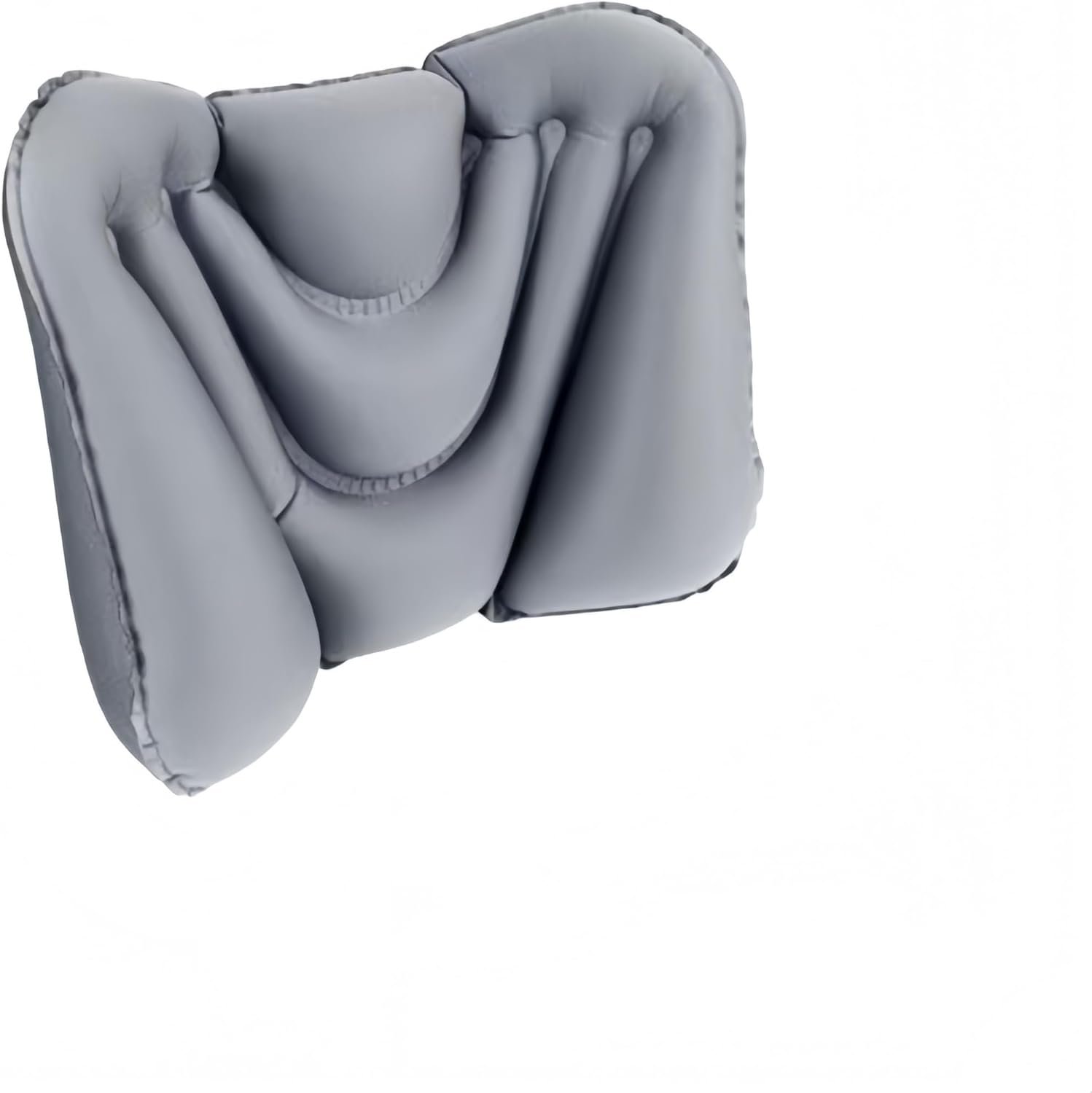 Inflatable Lumbar Support Pad, Foldable Travel Back Pillow, Pressure Relief for Long Sitting, Perfect for Airplane, Office & Car (Gray)