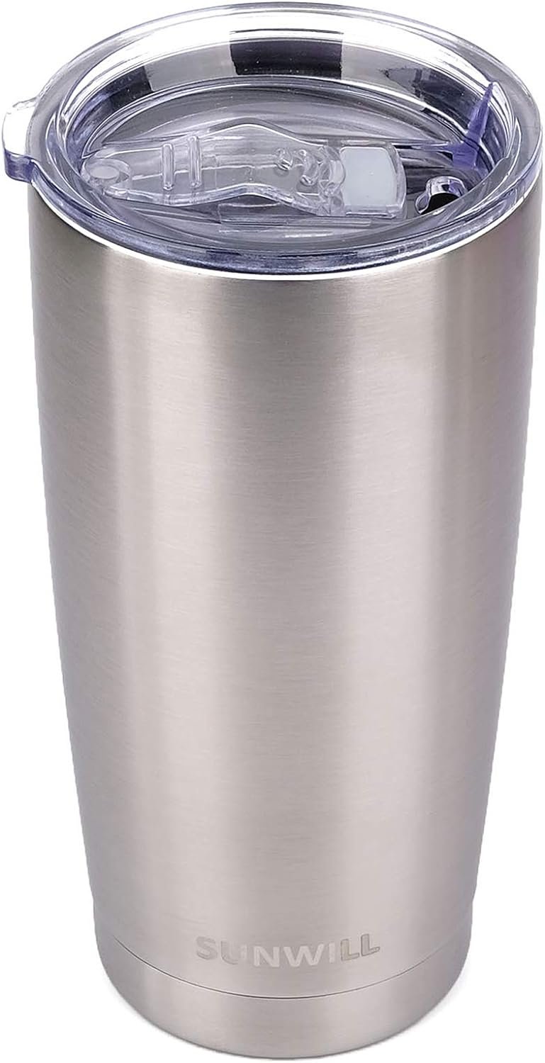 SUNWILL Coffee Tumbler, 20 oz Insulated Travel Mug Stainless Steel