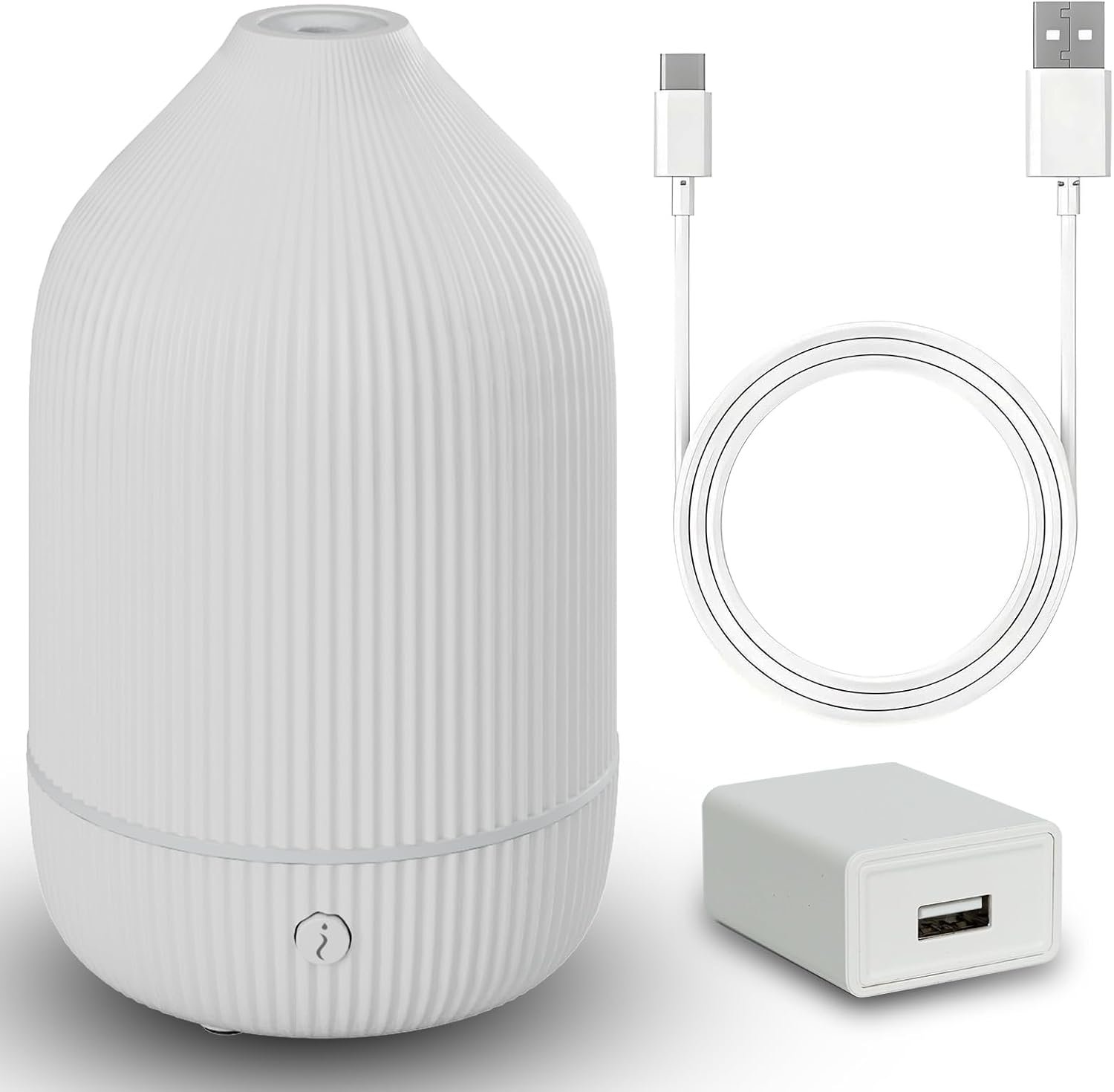 Oil Diffuser,100ML Mini Aromatherapy with USB Cable & Adapter, 7 Colors Lights Mode Waterless Auto Off for Car Home Office Room (USB Power)