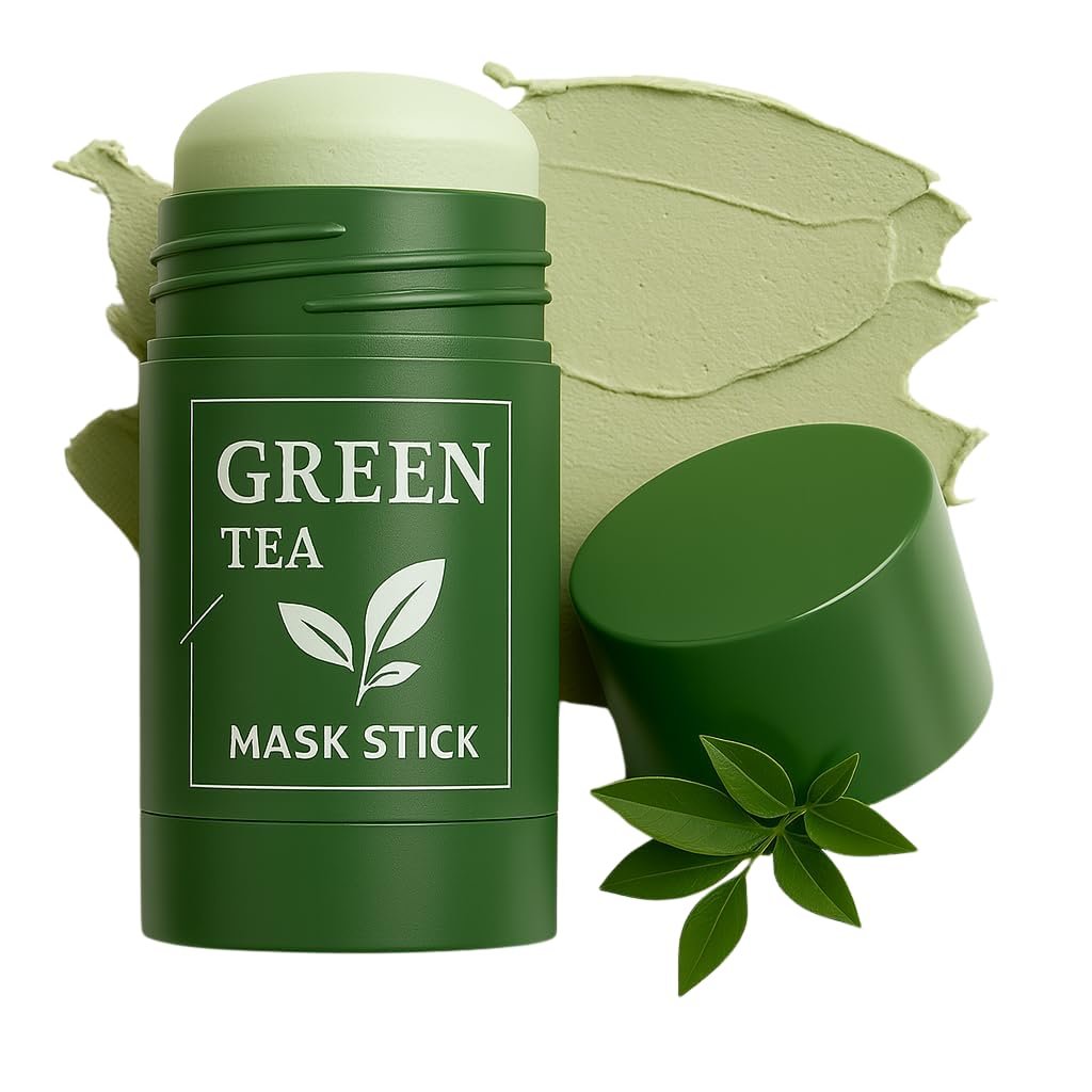 SHUIKU Green Tea Mask Stick – Blackhead Remover & Deep Pore Clay Cleanser, Oil Control Detox Face Mask for Oily & Acne-Prone Skin, Natural Pore Minimizer for Men & Women