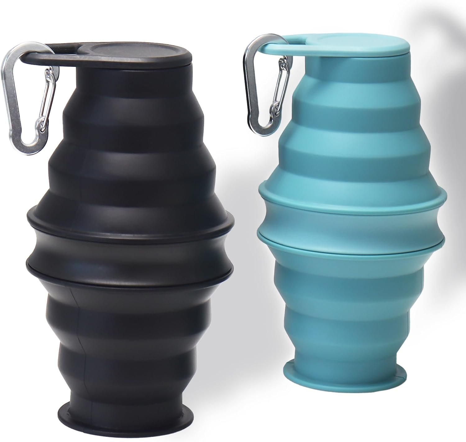 Collapsible Water Bottles 2 Pack 17 oz Silicone Foldable Travel