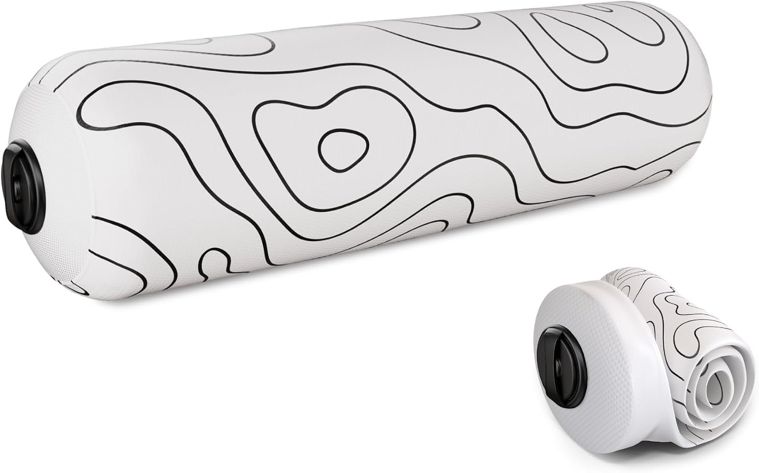 Inflatable Travel Foam Roller for Muscle Recovery and Back Support (Topo Gray, 15″)