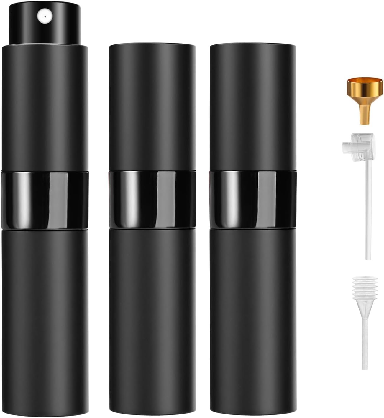 ​​Perfume Travel Refillable Atomizer 8ML (3PCS) – Empty Cologne Spray Bottle, Portable & Leakproof Sprayer for Travel​ (Black)