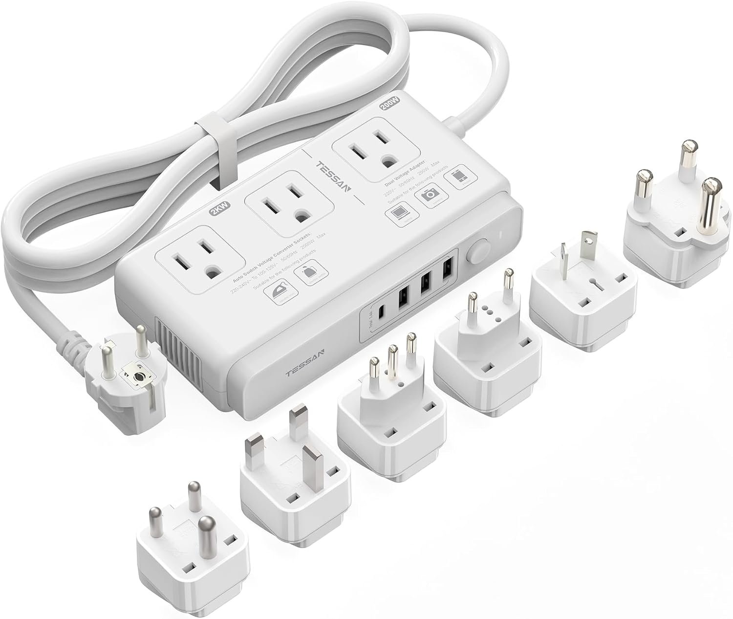TESSAN Voltage Converter US to Europe, 220 to 110 Voltage Converter