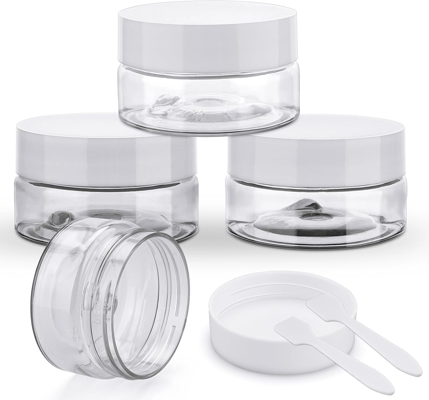 Cosywell Travel Cream Jars for Toiletries 0.7oz 4 Pack Clear Travel Jars