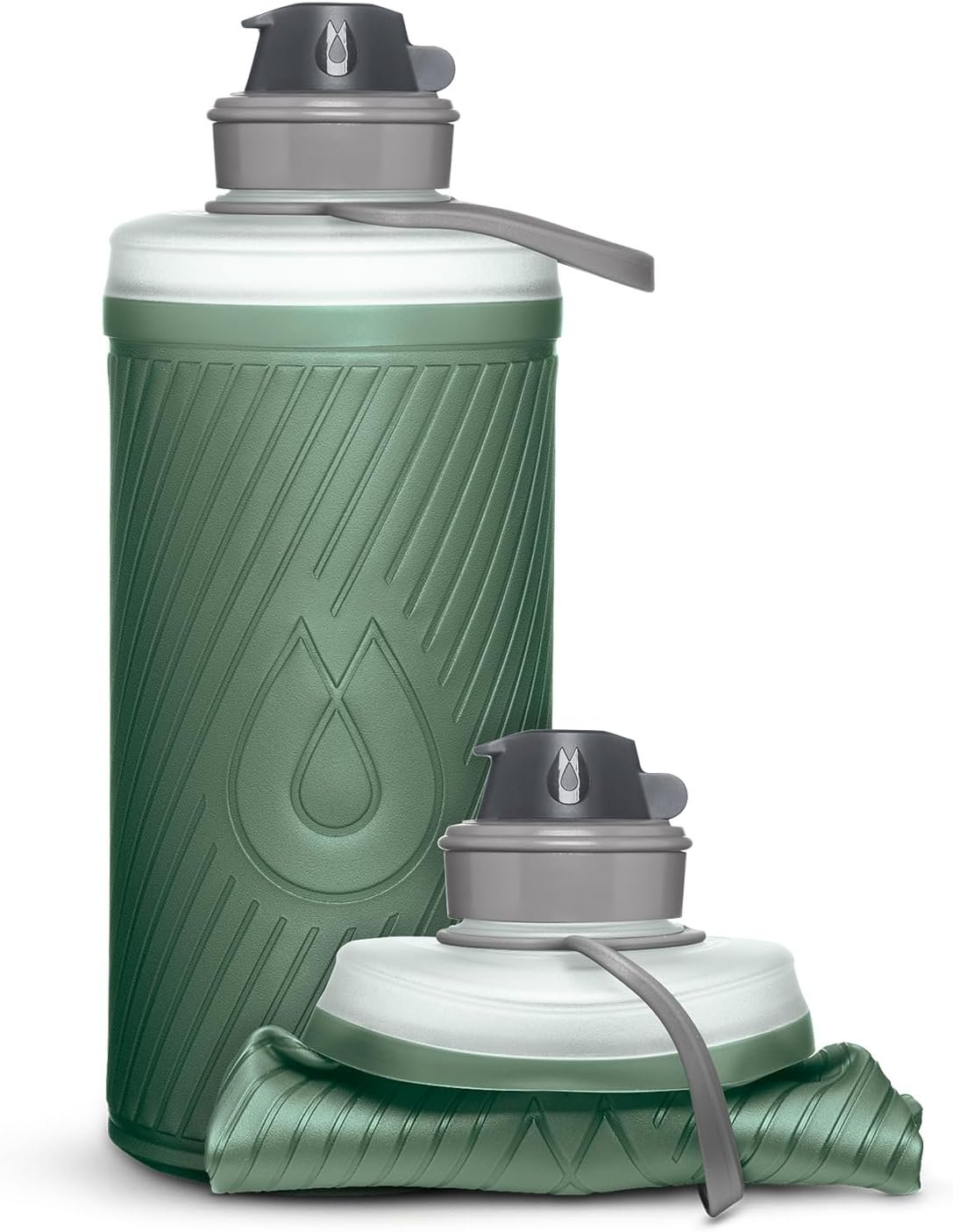 HydraPak Flux Collapsible Backpacking Water Bottle (1L, Sage Green)