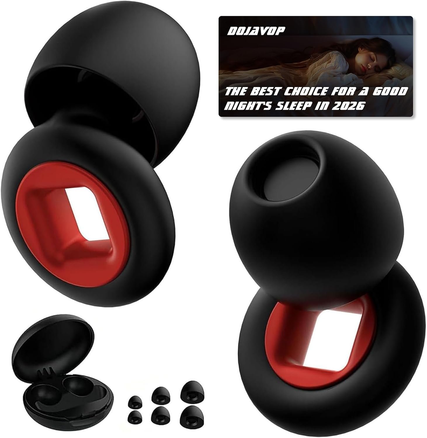 Motorcycle Ear Plugs Wind Noise,45db Moto Earplugs Riding,Motorcycle Hearing Protection,Reusable Wind Noise Cancelling Earplug for Motorbike,Touring,Racing,Riding,Sleep,Concerts (Black and Red)