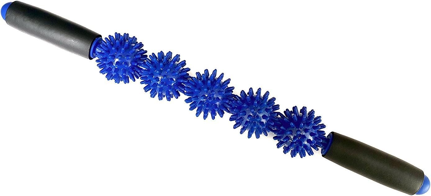 Therapist’s Choice® Muscle Roller Stick 3000: Ergonomic Padded Grip 5 Spiky Balls Massage Stick
