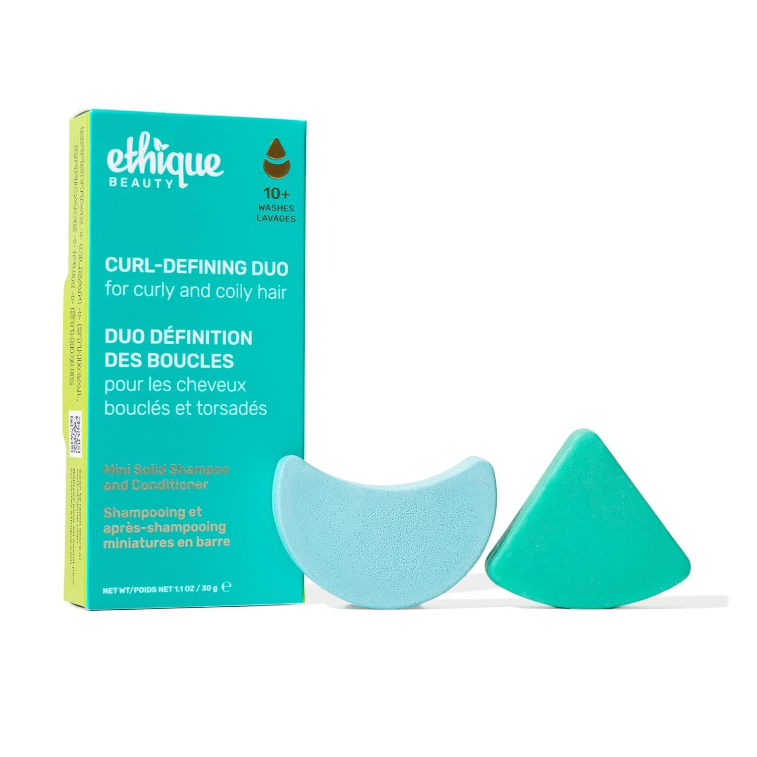 Ethique Curl Mini Sampler Solid Shampoo & Conditioner Bar Set – 2 Pack