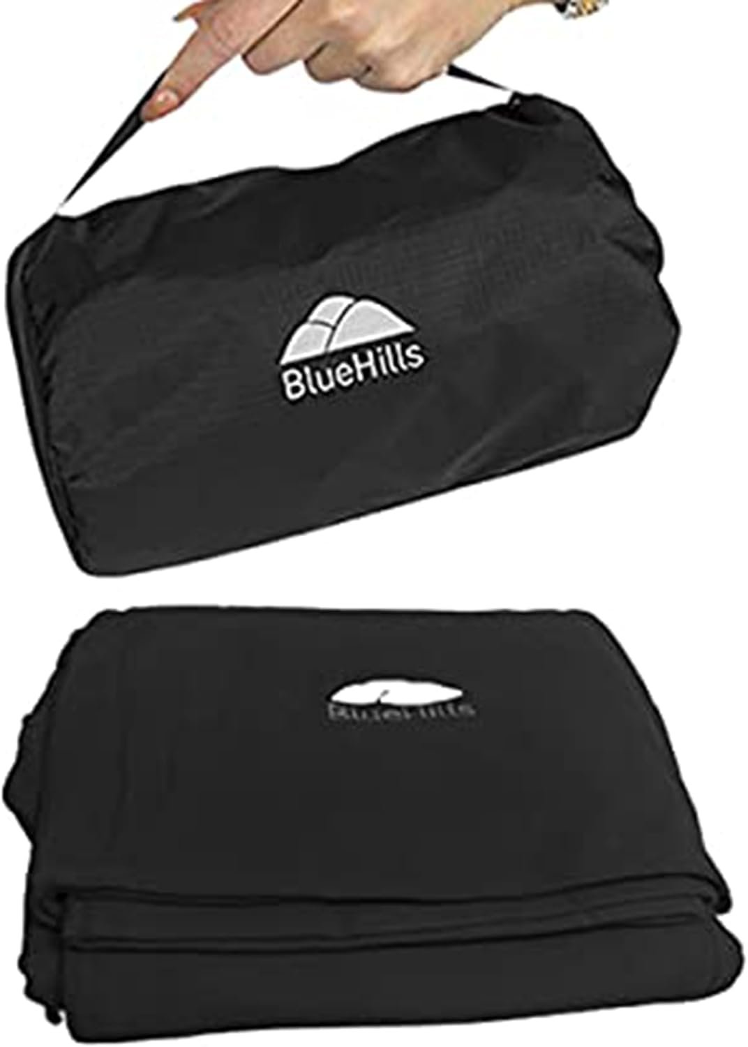 BlueHills Ultra Compact Travel Blanket Pillow Airplane Warm Portable Black