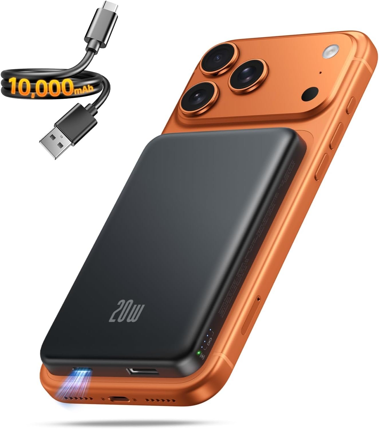 Portable Charger for Magsafe Power Bank, 10000mAh Magnetic Phone Charger