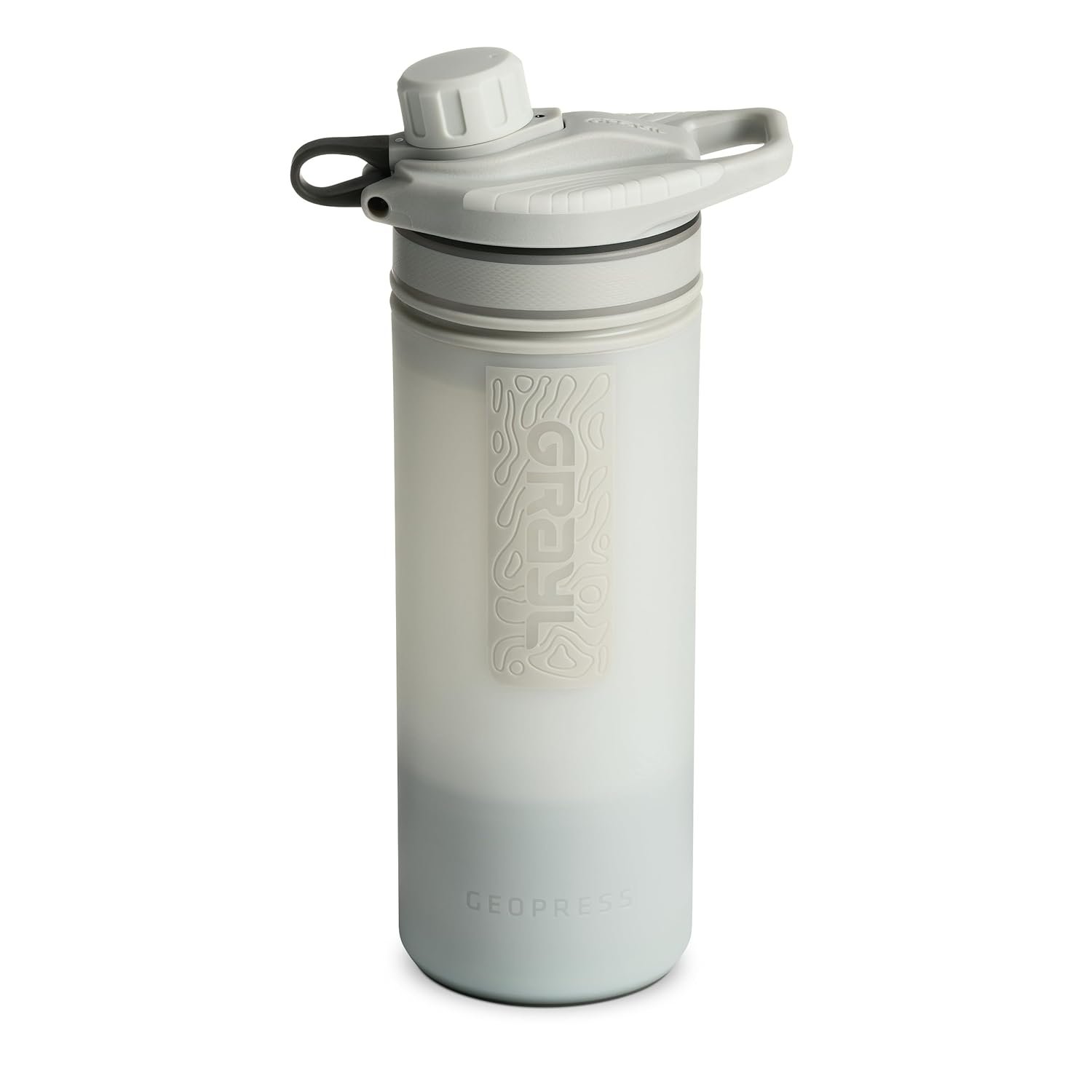 GRAYL GeoPress 24 oz Water Purifier & Water Filter Bottle, Peak White