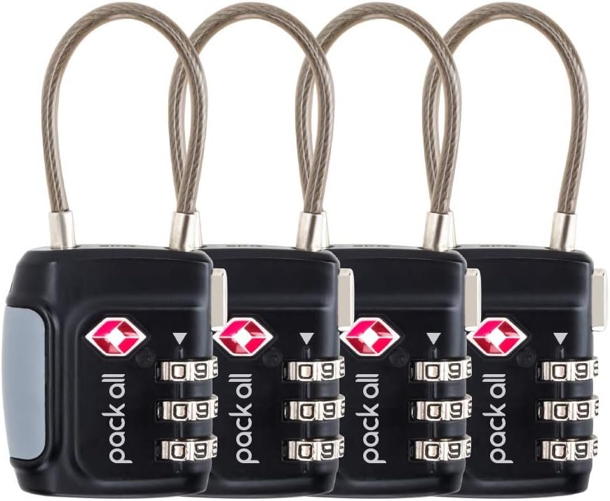 pack all TSA Approved Travel Luggage Locks, Resettable 3-Digit Code