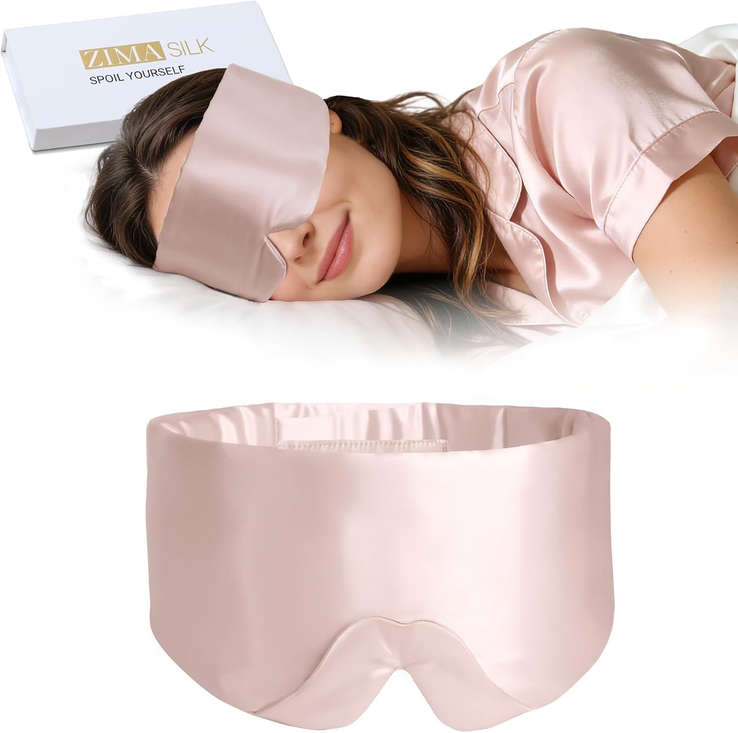 ZIMASILK 22 Momme 100% Mulberry Silk Sleep Mask – Full Silk Filled