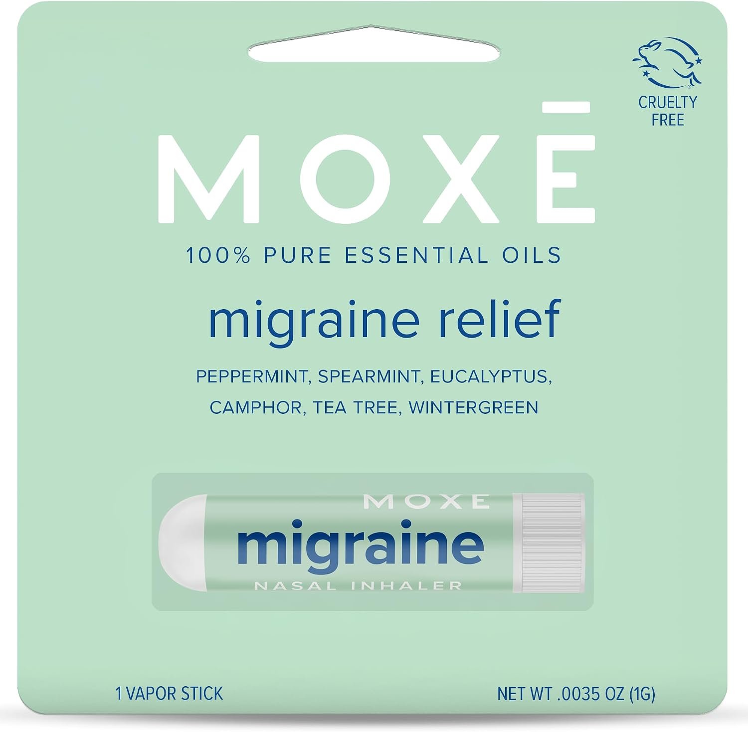 MOXE Migraine Relief Nasal Inhaler Stick Headache & Tension Relief, 1 Pack