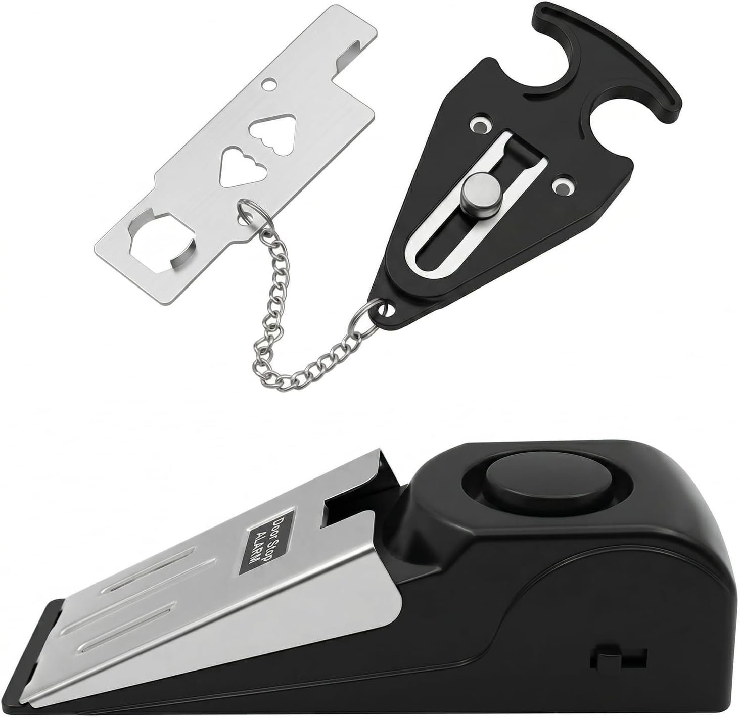 Portable Door Lock & Door Stop Alarm Set, Door Security Devices