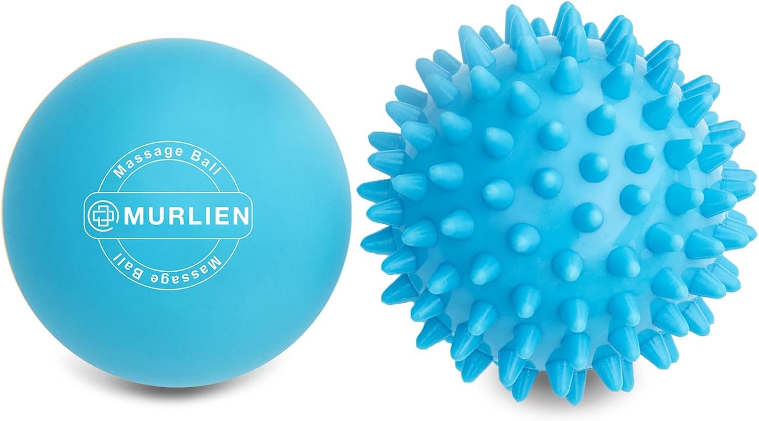 Massage Ball Set, Spiky Ball & Lacrosse Ball for Body Massage, Muscle Relief, Deep Tissue, Myofascial Release, Massager for Neck, Shoulder, Back, Foot or Muscle Tension (Blue)