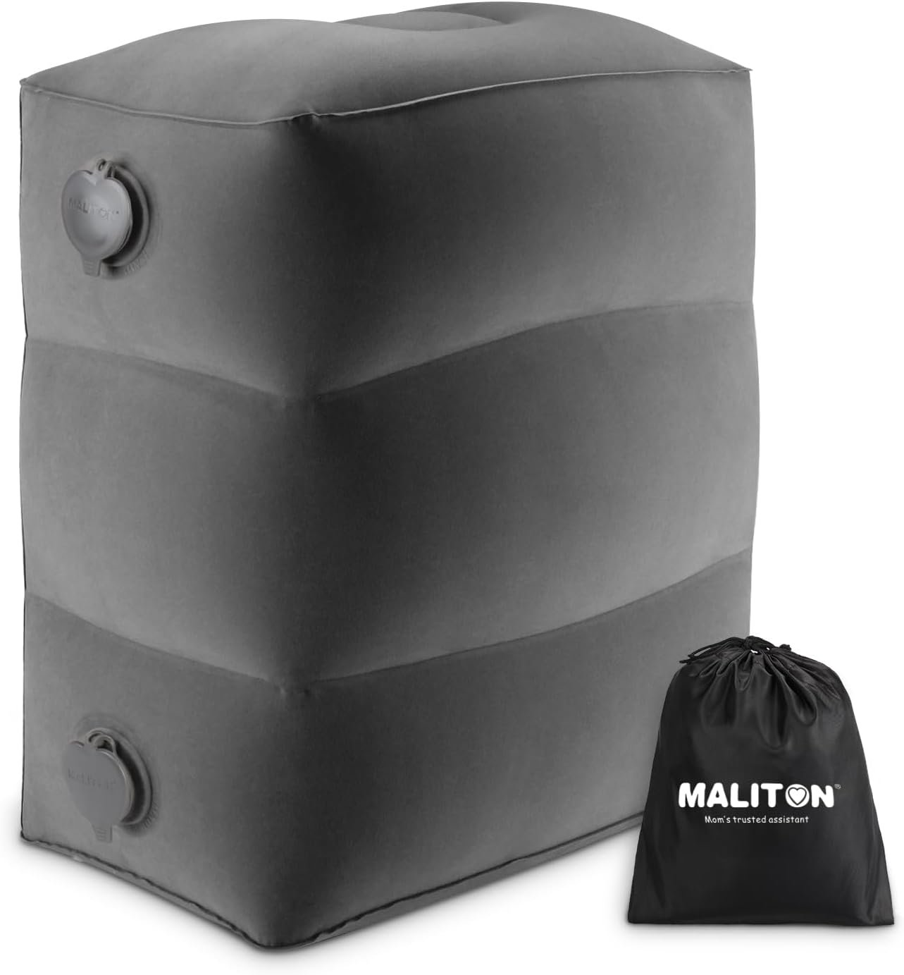 Maliton Inflatable Travel Foot Rest Pillow (Dark Grey, 1 Pack)