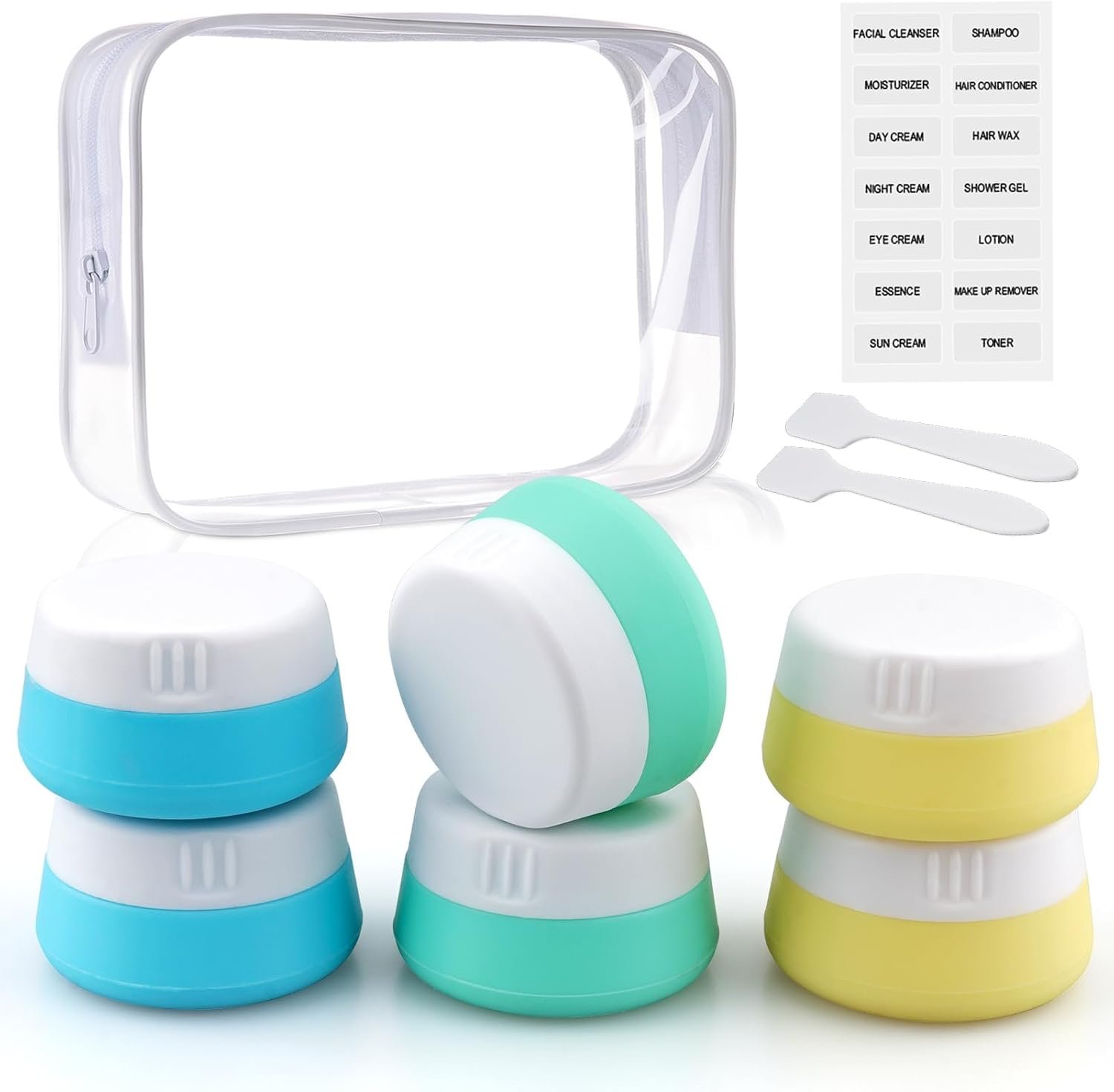 6Pcs Silicone Travel Jars for Toiletries, 0.7oz travel containers for cream