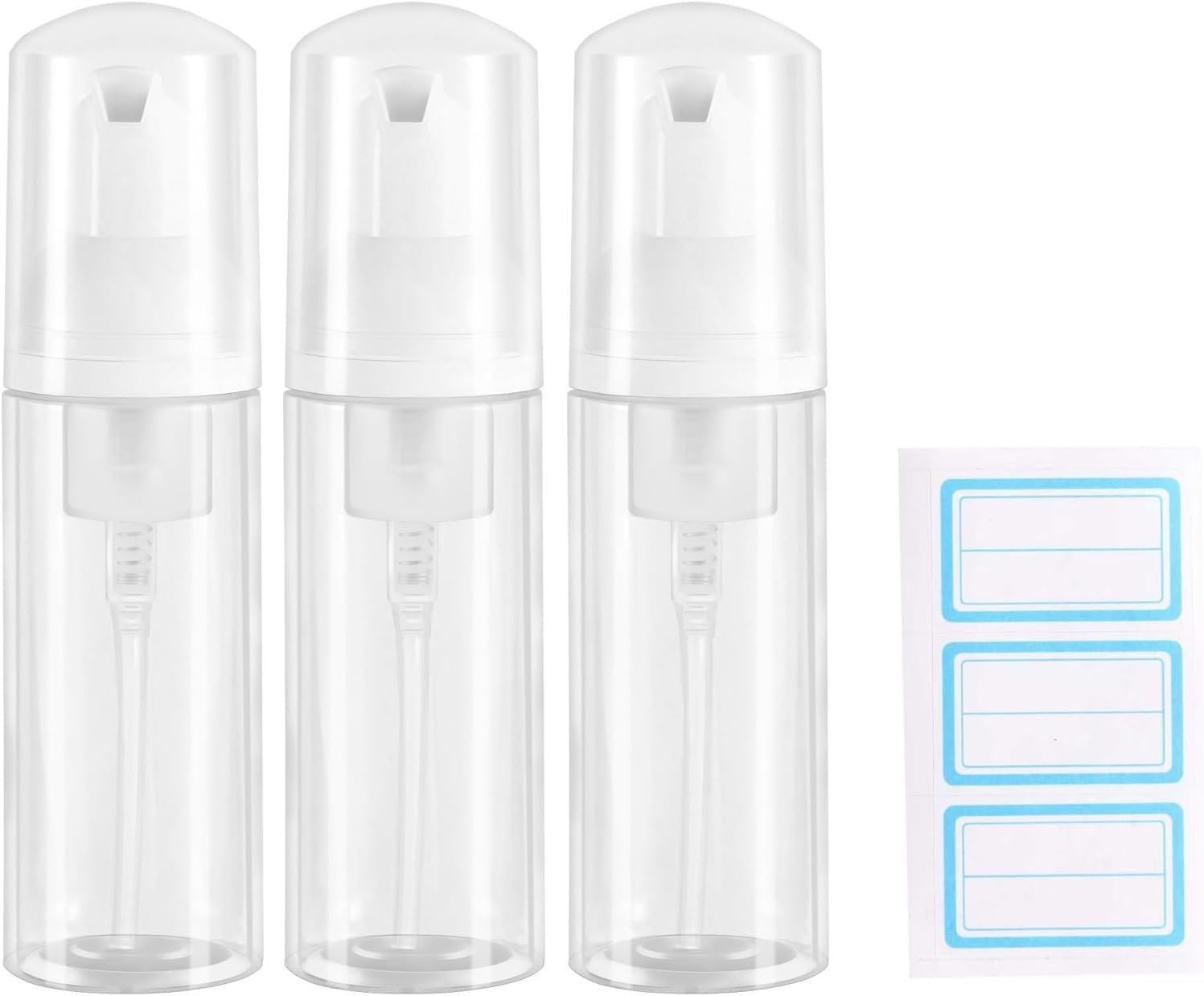 3pcs 2oz Small Size Mousse Plastic Travel Foam Pump Bottle Dispenser
