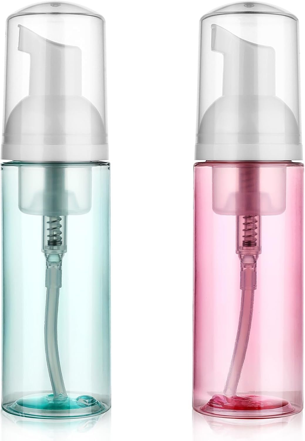 2 Pack Foam Pump Bottle Travel 60 ml/2 oz Small Size Mousse Foam Soap Dispenser Clear Plastic Foaming Soap Dispenser Mini Empty Refillable Pump Containers for Face Wash Lash Shampoo Skin Care