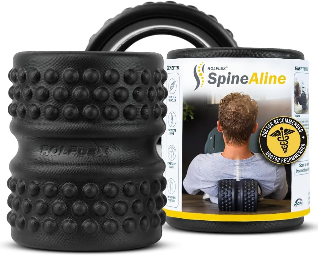 Rolflex SpineAline Foam Roller – Ergonomic Deep Tissue Spine Alignment Tool