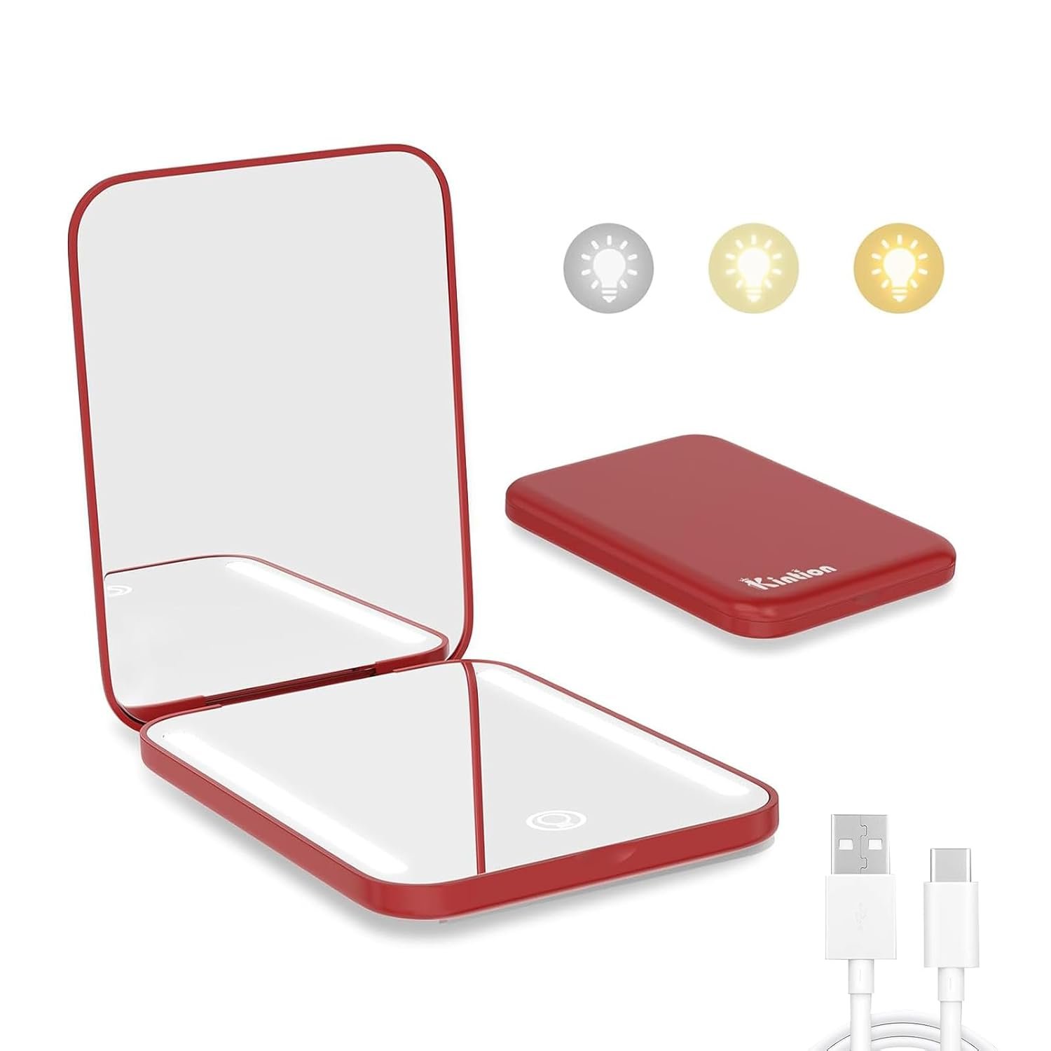 Kintion Rechargeable Pocket Mirror, 1X/3X Portable Compact Mirror