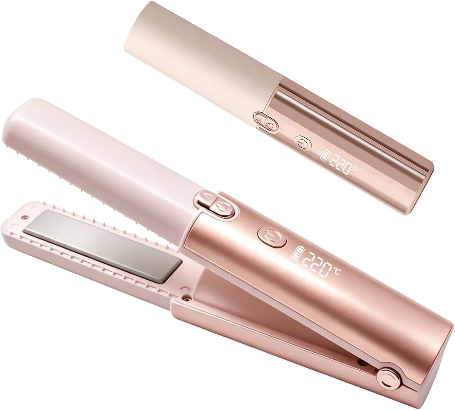 Cordless Hair Straightener Dual Voltage Mini Flat Iron Curler Portable Usbc