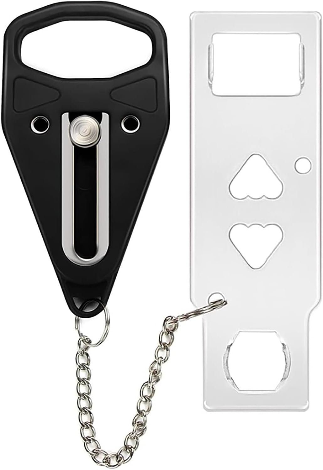 Portable Door Lock, No-Drill Security Lock, Home Door Lock Kit, Lightweight Anti-Theft Latch Protect Family Security and Privacy Fou Traveling, Bedroom, Hotel, Apartment(Balck)