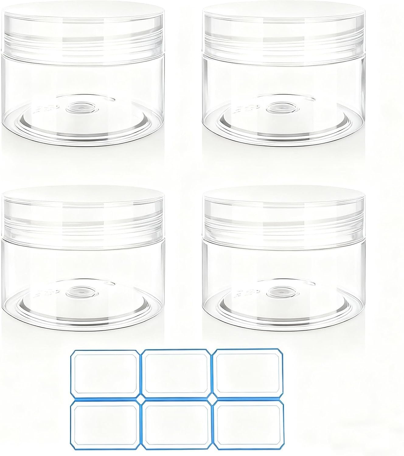 4 Pack 1 Oz (30ml) travel containers for creams Leak Proof with Labels