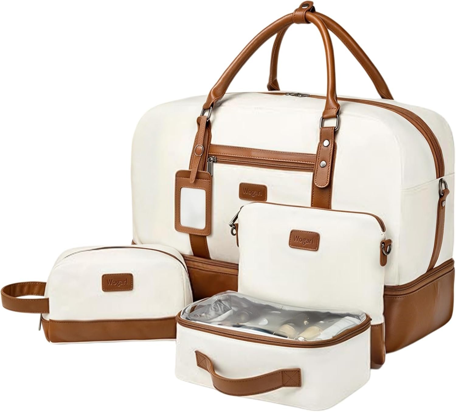 4PCS Weekender Bags for Women Large Overnight Weekend Travel Duffel Bags