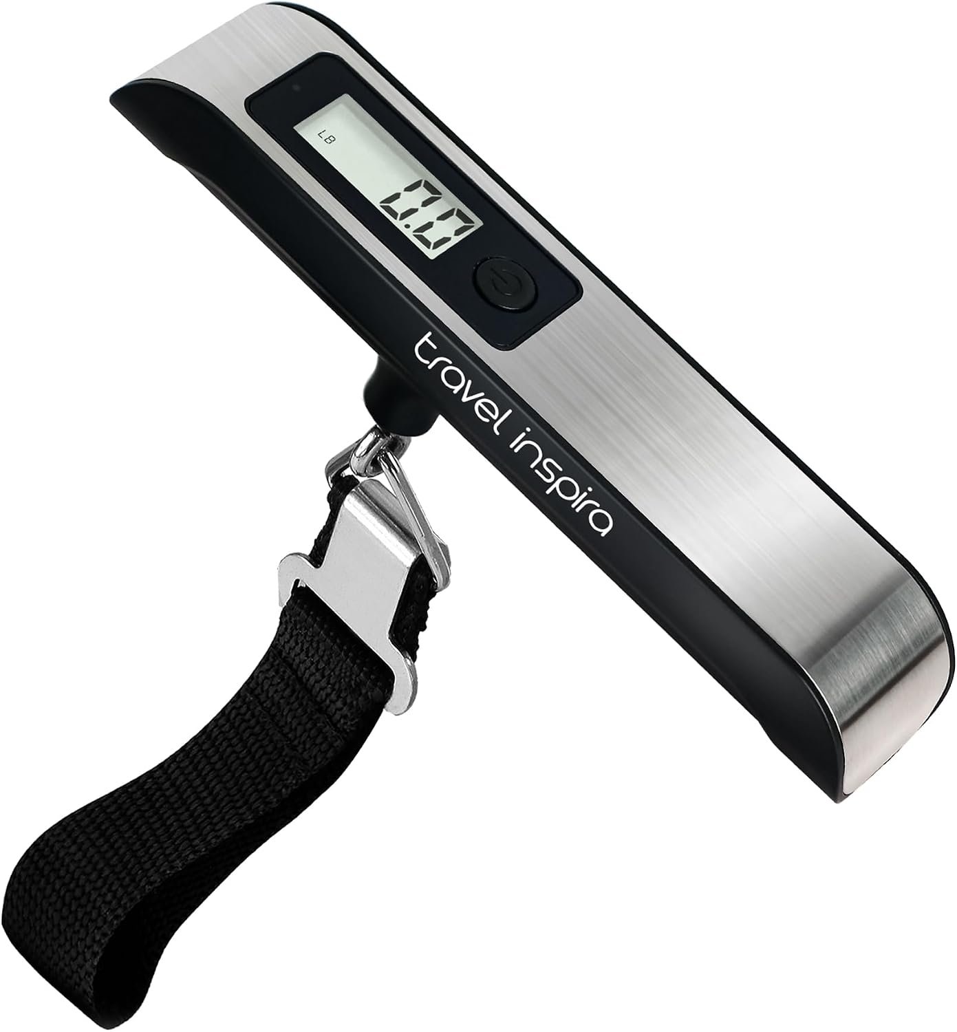 travel inspira Digital Luggage Scale – Portable Hanging Suitcase Weight Scale for Travel, 110 lb Capacity, Backlit LCD Display, Prevents Airport Overweight Fees, Battery Included