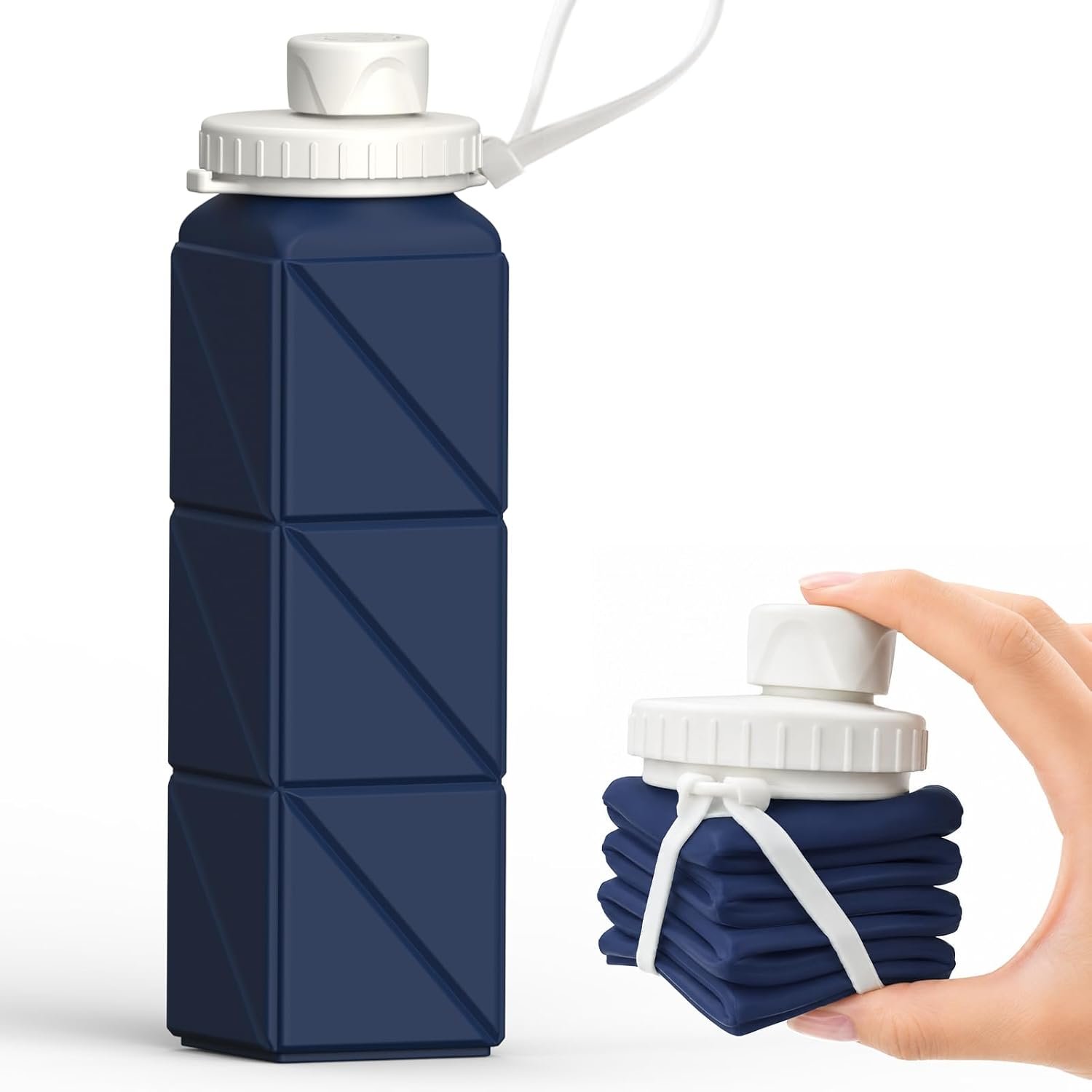 BEAUTAIL Collapsible Water Bottles 21oz/610mL, Silicone Travel Water Bottle