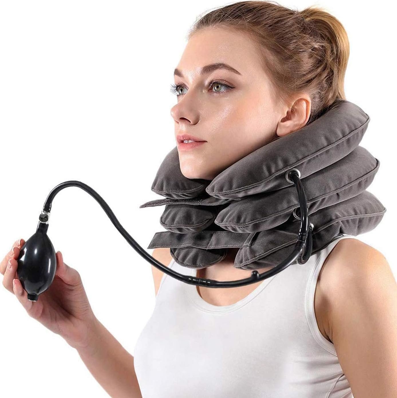 S Cervical Neck Traction Device for Instant Neck Pain Relief – Inflatable & Adjustable Neck Stretcher Neck Support Brace, Neck Traction Pillow for Home Use Neck Decompression