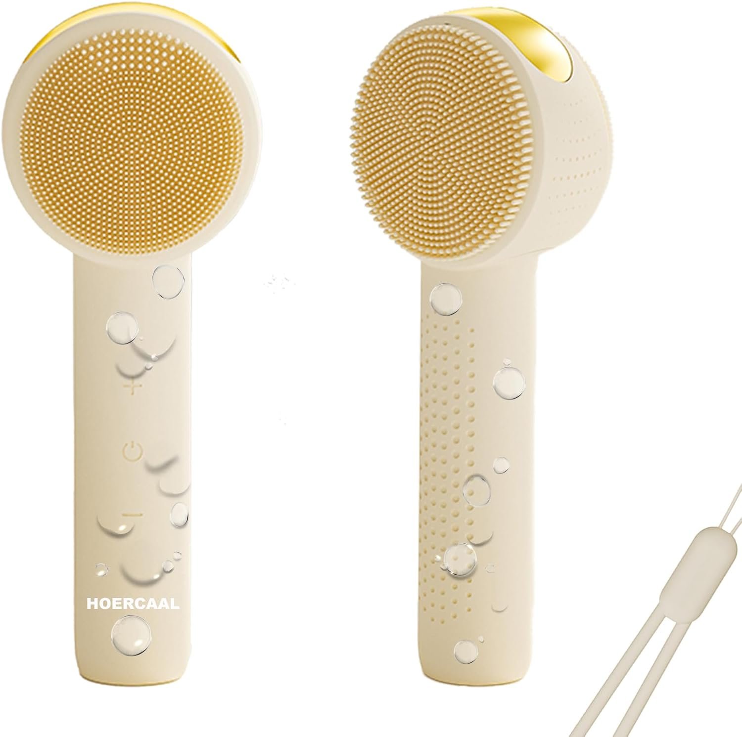 Facial Cleansing Brush Electric – Rechargeable Silicone Face Scrubber, Waterproof Vibrating Cleaner with 5 Adjustable Intensities for Deep Cleansing and Exfoliation (White)