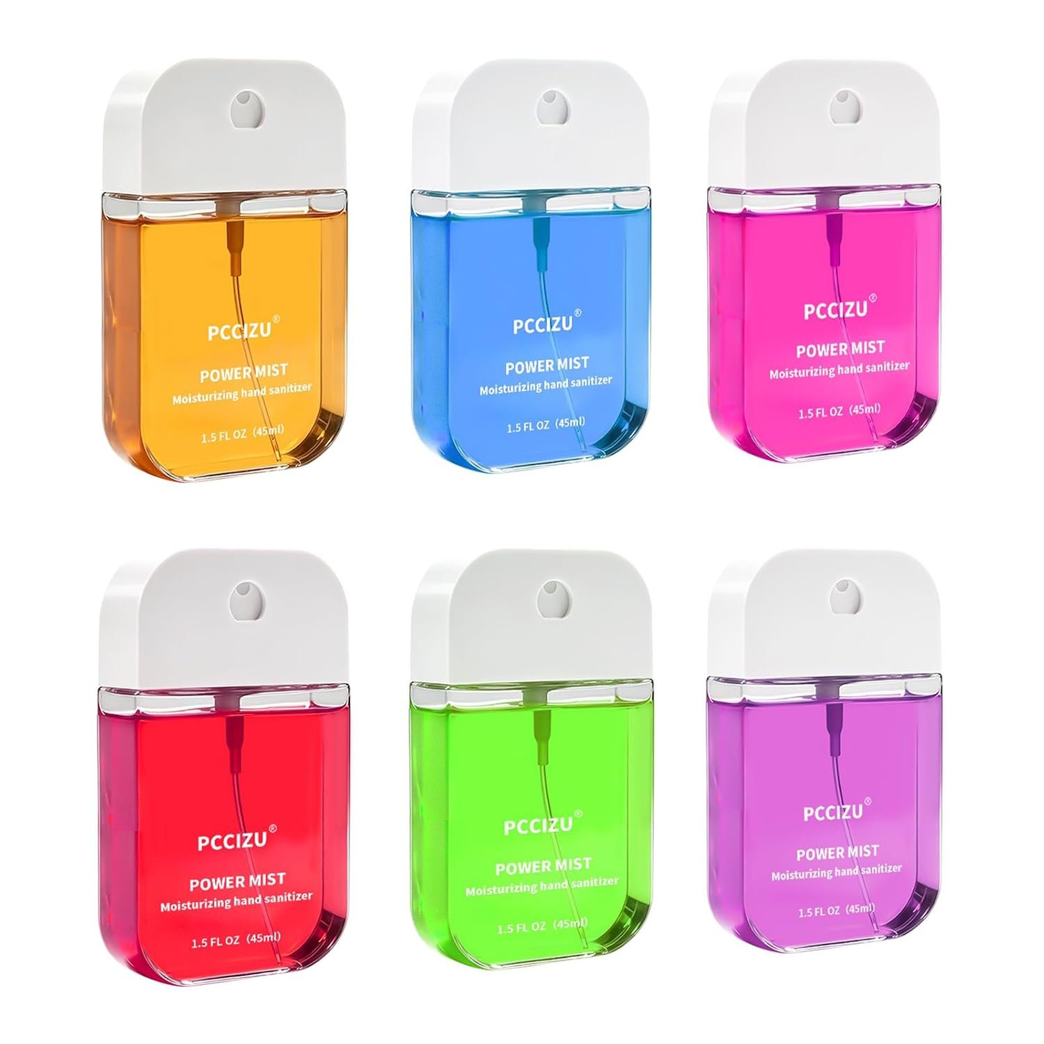 Pocket Hand Sanitizer Spray, 6 Pack Fruit Flavor Mist Hydrating Cleanser (1.5 Fl Oz)