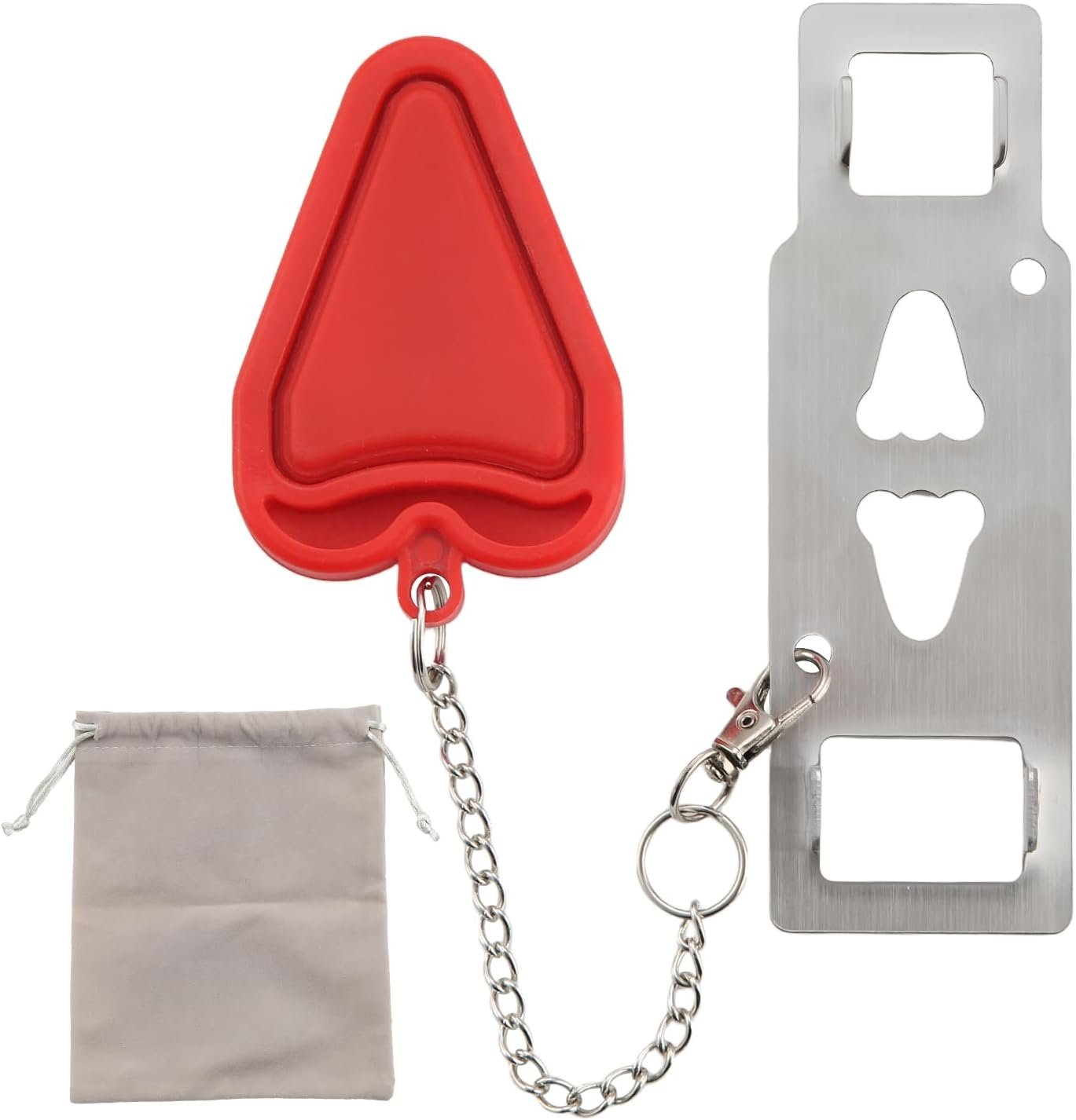 Portable Travel Door Lock, No Tool Hotel Door Latch, Red, 1 Pack