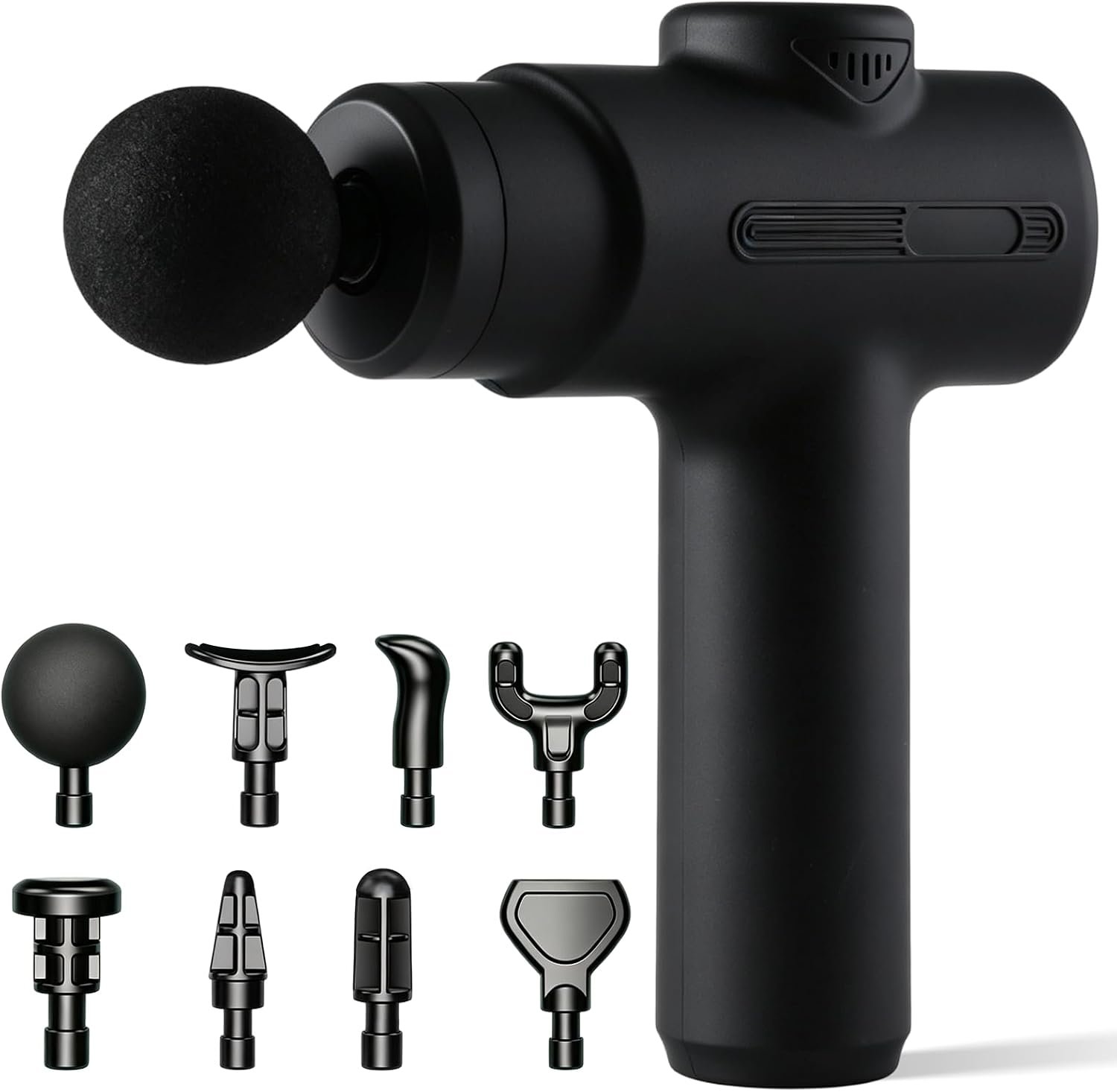 Massage Gun Deep Tissue, Handheld Neck Massager, Portable – 6 Adjustable Vibration Levels, Electric Back Massagers for Athletes, Home & Gym, Mothers Day Gifts (Black)
