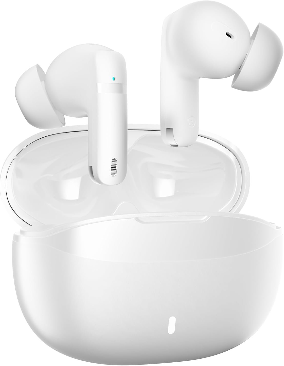 Wireless Earbuds, 100H Bluetooth 5.4 Headphones, ENC+ ANC Noise Cancelling Touch Control True Wireless Bluetooth Ear Buds,Stereo Deep Bass Bluetooth Headset for Sports/Workout/Gym(White)