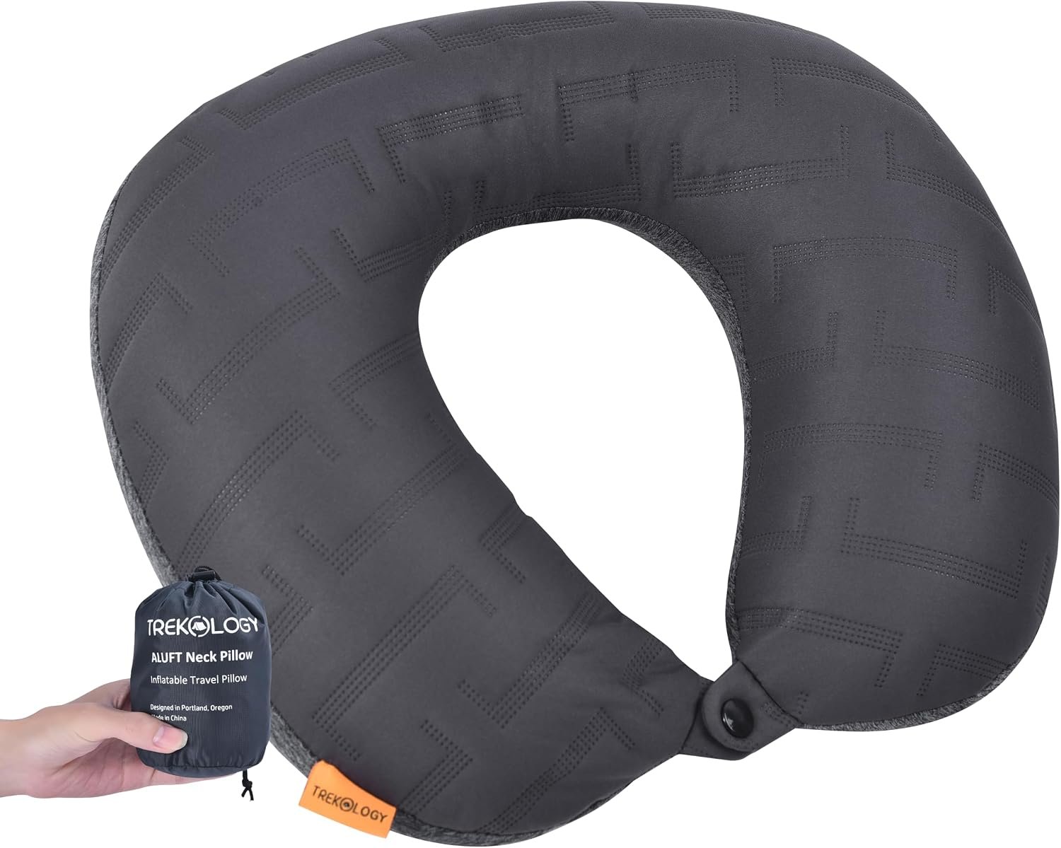 TREKOLOGY Inflatable Neck Pillow for Traveling – Inflatable Travel Pillow for Airplanes – Neck Air Pillow, Blow Up Travel Pillows for Neck Support