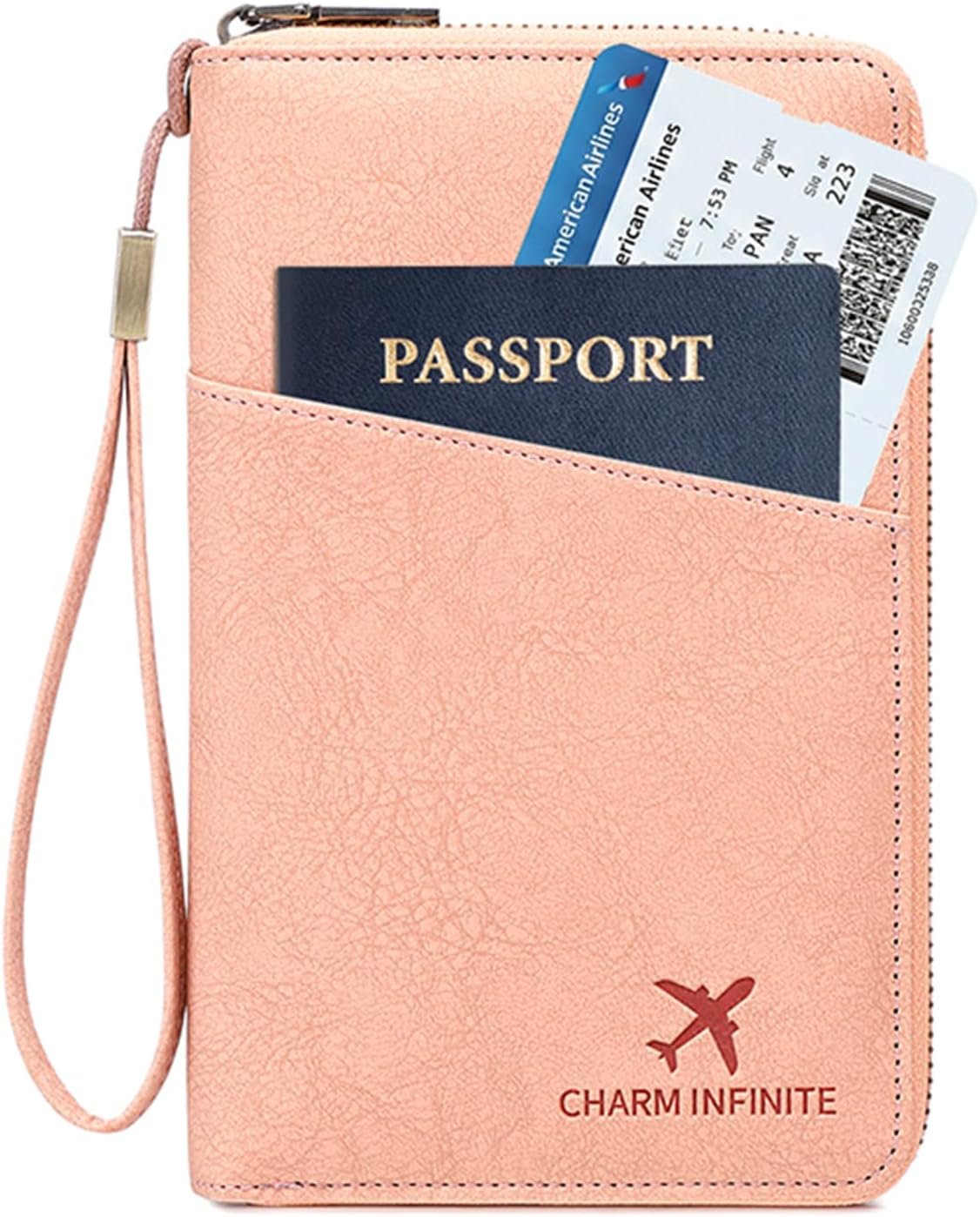 Family Passport Holder for Travel Women and Men RFID Blocking Passport Holder with Zipper Multi-functional Passport Wallet Passport Case Passport cover Travel Essentials