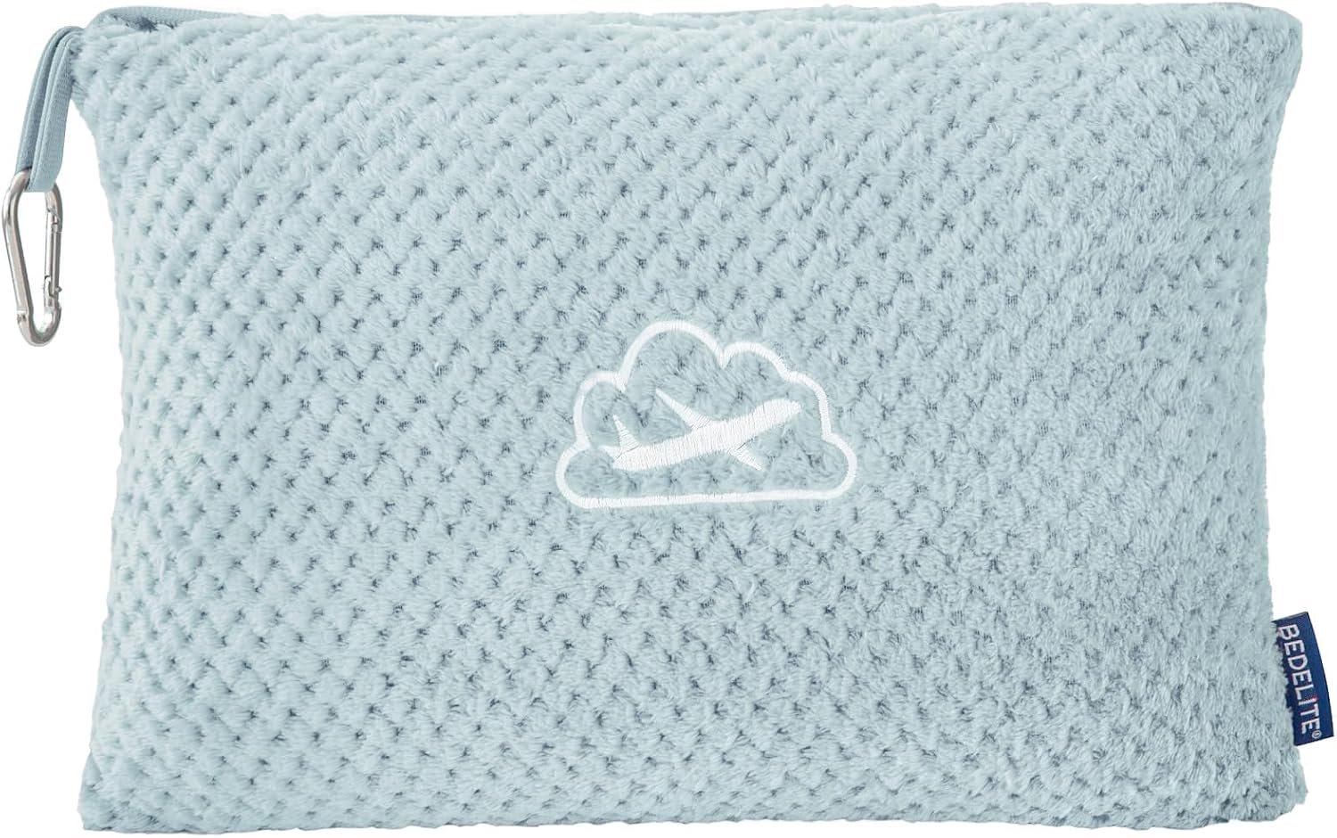 BEDELITE Travel Blanket with Bag, Jacquard Fleece Blanket 65″x40″, Blue