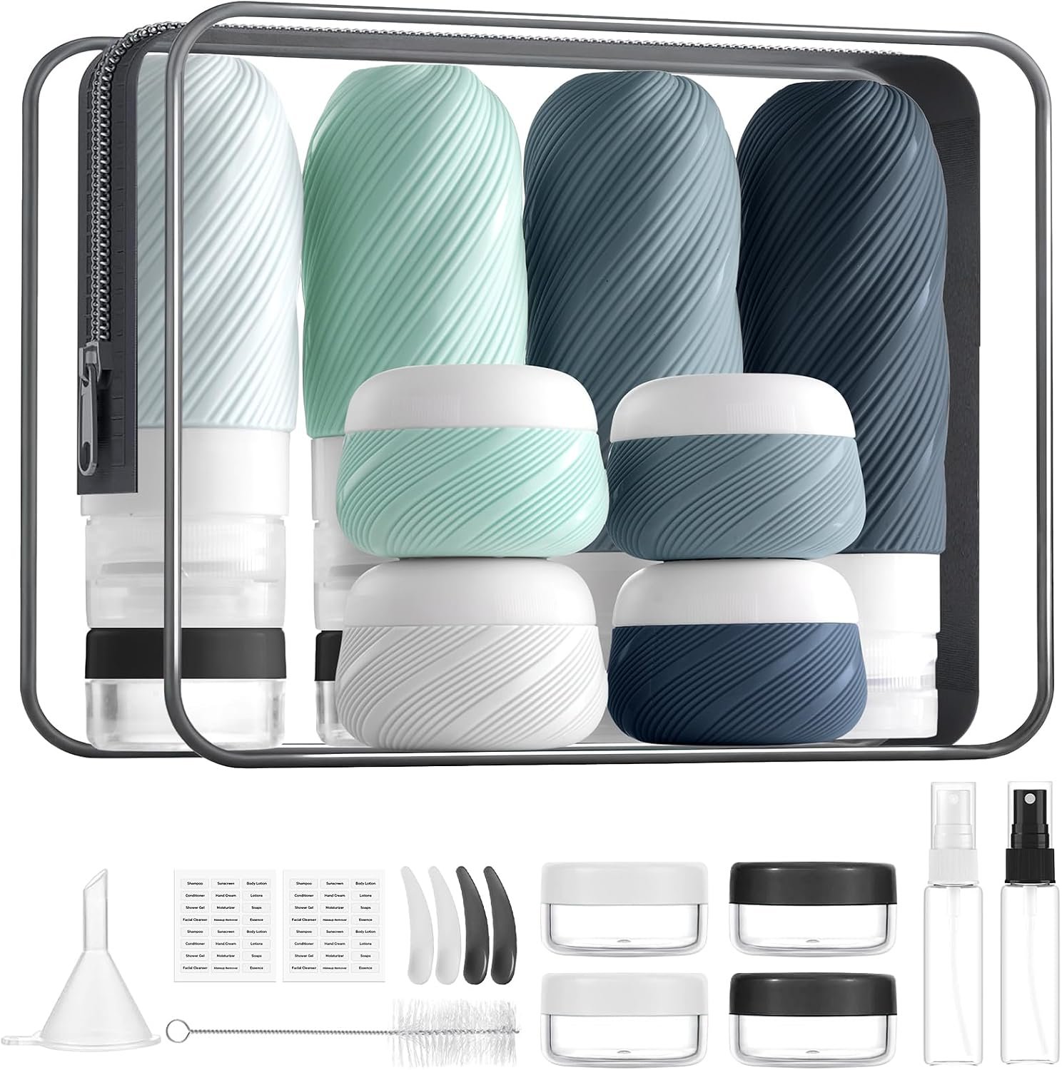 LitBear 23 Pack TSA Approved Travel Bottles for Toiletries, Leak Proof