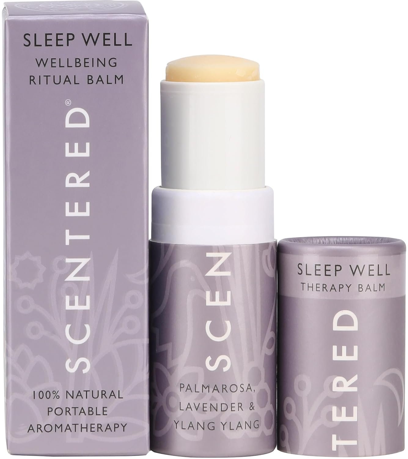Scentered Aromatherapy Balm Stick – Sleep Well Lavender Essential Oil Roll On to Help Sleep – All Natural Sleep Aid with Palmarosa & Ylang Ylang – Aromatherapy Gifts for Women