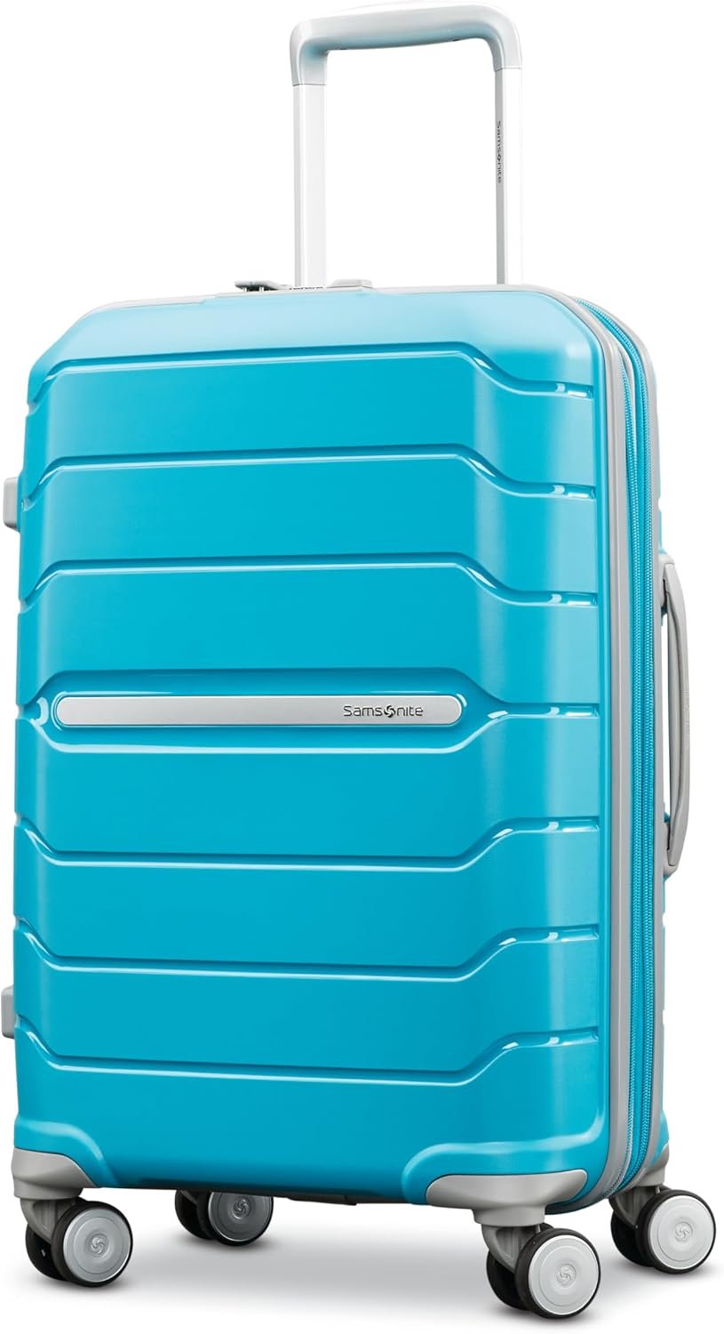Samsonite Freeform Hardside Carry-On Luggage with Spinner Wheels – Hardshell Suitcase – TSA, Airline-Approved – Expandable Hard Shell, Smooth Rolling Wheels for Lightweight Travel – Ocean Blue