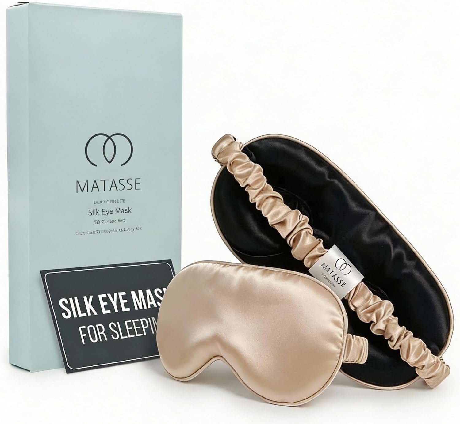 MATASSE 100% Mulberry Silk Sleep Mask, 22 Momme Grade 6A